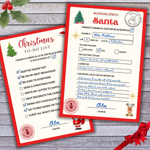 Digital Santa Letter & Christmas Promise List - Print At Home!
