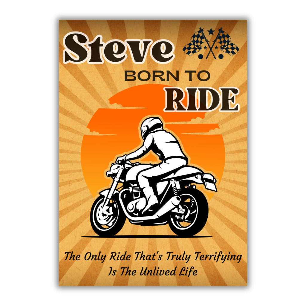 Born To Ride - Personalised A4 Print
