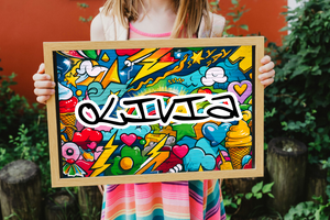 Kids Graffiti Print - Personalised A4