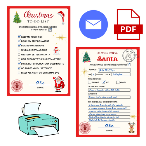 Digital Santa Letter & Christmas Promise List - Print At Home!