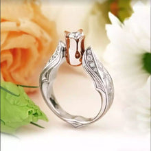 Load image into Gallery viewer, 2 Tone Diamante Rose Ring