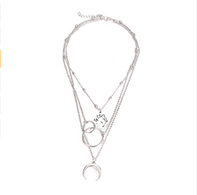 Load image into Gallery viewer, Moon &amp; Map Layered Necklace