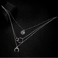 Load image into Gallery viewer, Moon &amp; Map Layered Necklace