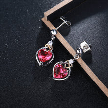 Load image into Gallery viewer, Rose Heart Earrings