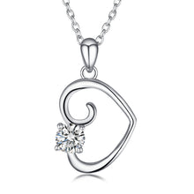 Load image into Gallery viewer, Heart Diamante Pendant 925 Silver Necklace