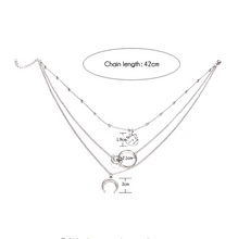 Load image into Gallery viewer, Moon &amp; Map Layered Necklace