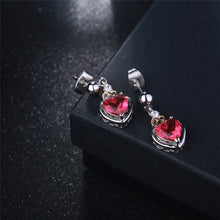 Load image into Gallery viewer, Rose Heart Earrings
