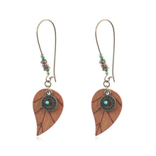 Load image into Gallery viewer, Wooden Leaves Boho Earrings