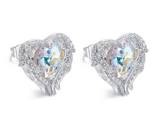 Load image into Gallery viewer, Angel Wings with Crystal Stud Earrings