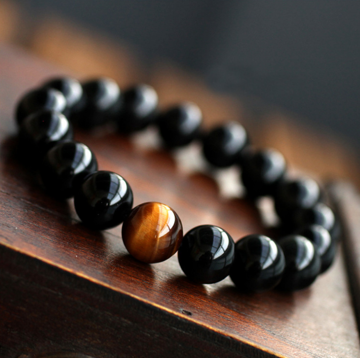 Powerful Black Onyx with Tiger Eye Bead Bracelet