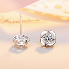 Load image into Gallery viewer, Sterling Silver Clover Earrings