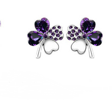 Load image into Gallery viewer, Lucky Clover Crystal Earrings