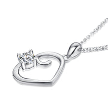 Load image into Gallery viewer, Heart Diamante Pendant 925 Silver Necklace