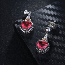 Load image into Gallery viewer, Rose Heart Earrings