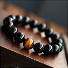 Load image into Gallery viewer, Powerful Black Onyx with Tiger Eye Bead Bracelet