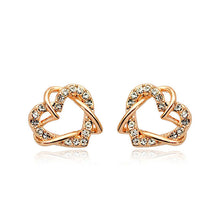Load image into Gallery viewer, Entwined Double Heart Earrings