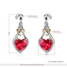 Load image into Gallery viewer, Rose Heart Earrings
