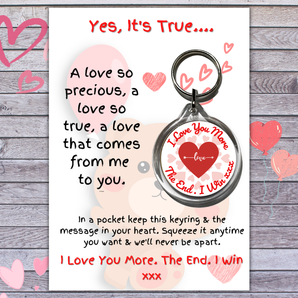 Love You More Keyring & Message Card