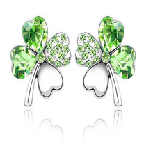 Load image into Gallery viewer, Lucky Clover Crystal Earrings