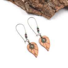 Load image into Gallery viewer, Wooden Leaves Boho Earrings