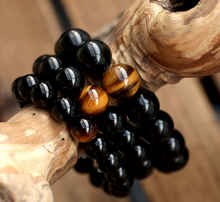 Load image into Gallery viewer, Powerful Black Onyx with Tiger Eye Bead Bracelet
