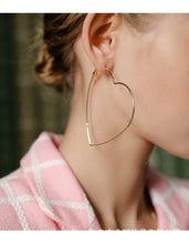 Load image into Gallery viewer, Big Heart Hoop Earrings