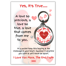 Load image into Gallery viewer, Love You More Keyring &amp; Message Card
