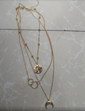 Load image into Gallery viewer, Moon &amp; Map Layered Necklace