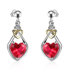 Load image into Gallery viewer, Rose Heart Earrings