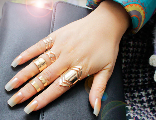 Five-Piece Modern Ring Set