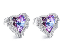 Load image into Gallery viewer, Angel Wings with Crystal Stud Earrings
