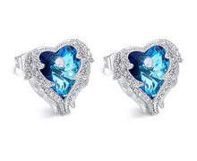 Load image into Gallery viewer, Angel Wings with Crystal Stud Earrings