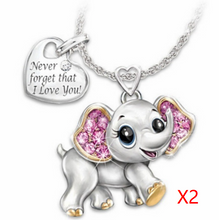 Load image into Gallery viewer, The Cute Never Forget Elephant Necklace