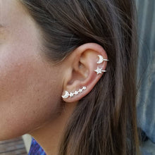 Load image into Gallery viewer, Moon &amp; Stars Ear Climber Set