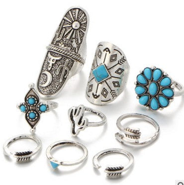 Gypsy Boho Vintage Ring Set