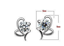 Load image into Gallery viewer, Abstract Heart with Stone Earrings