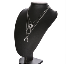 Load image into Gallery viewer, Moon &amp; Map Layered Necklace