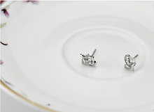 Load image into Gallery viewer, Abstract Heart with Stone Earrings