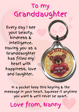 Load image into Gallery viewer, The Granddaughter Keyring &amp; Message Card