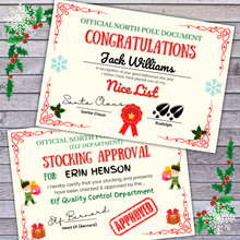 Load image into Gallery viewer, Santa&#39;s Nice List Official Certificate
