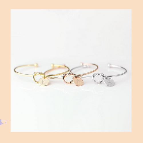 Personalised Knot Initial Bangle
