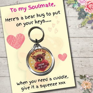 The Soulmate Bear Hug - Keyring & Card
