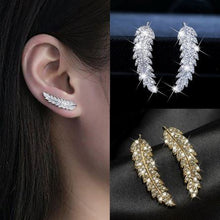 Load image into Gallery viewer, Sparkling Angel Feather Earrings