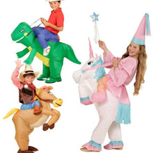 Load image into Gallery viewer, Inflatable Dinosaur Unicorn Cowboy Costume