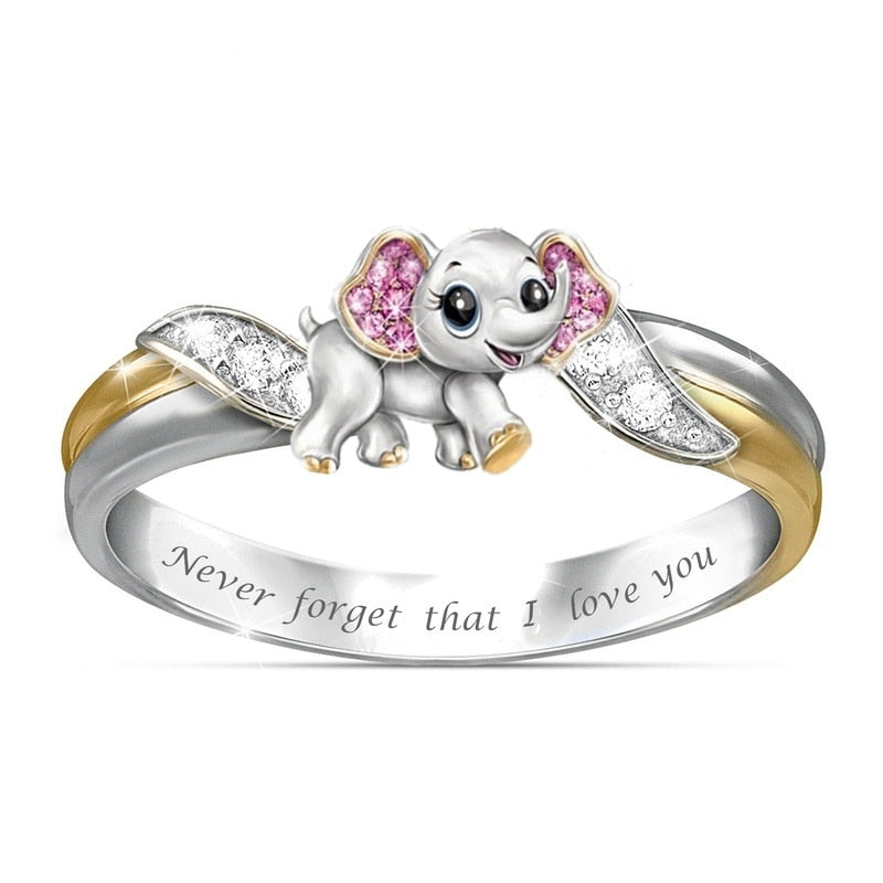 The Cute Never Forget Elephant Ring