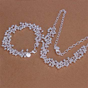 Braided Bracelet and Necklace Set - 925 Silver