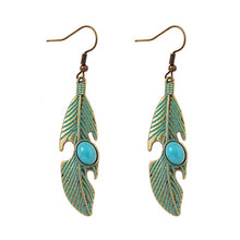 Load image into Gallery viewer, Boho Ethnic Leaf Earrings