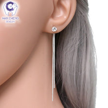 Load image into Gallery viewer, Rhinestone Long Drop Earrings